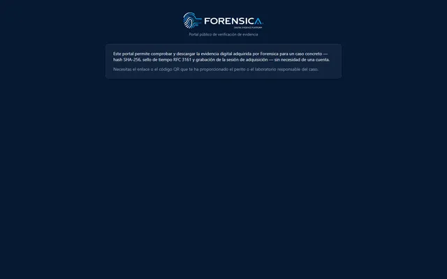 Portal de verificación pública — acceso sin cuenta.